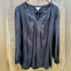 Terra & Sky gauze-like crinkle blouse